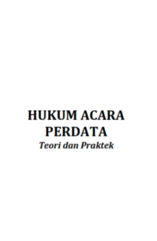 HUKUM ACARA PERDATA Teori dan Praktek